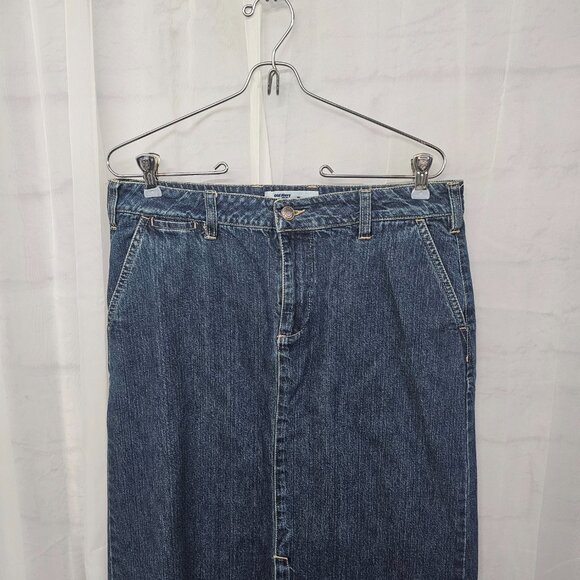 Vintage Old Navy Blue Jeans Denim Maxi Skirt Y2K Preppy Boho 10 - Picture 2 of 14